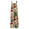 Women's Casual Jumpsuit Sleeveless Christmas Printed Cotton Jumpsuit