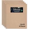 Eduway 12X18 Inch Mdf Board Wood Sheet For Mandala , Lippan, Resin Art & Craft, 4Mm Thick, Pack Of 4 - Premium Cardboard