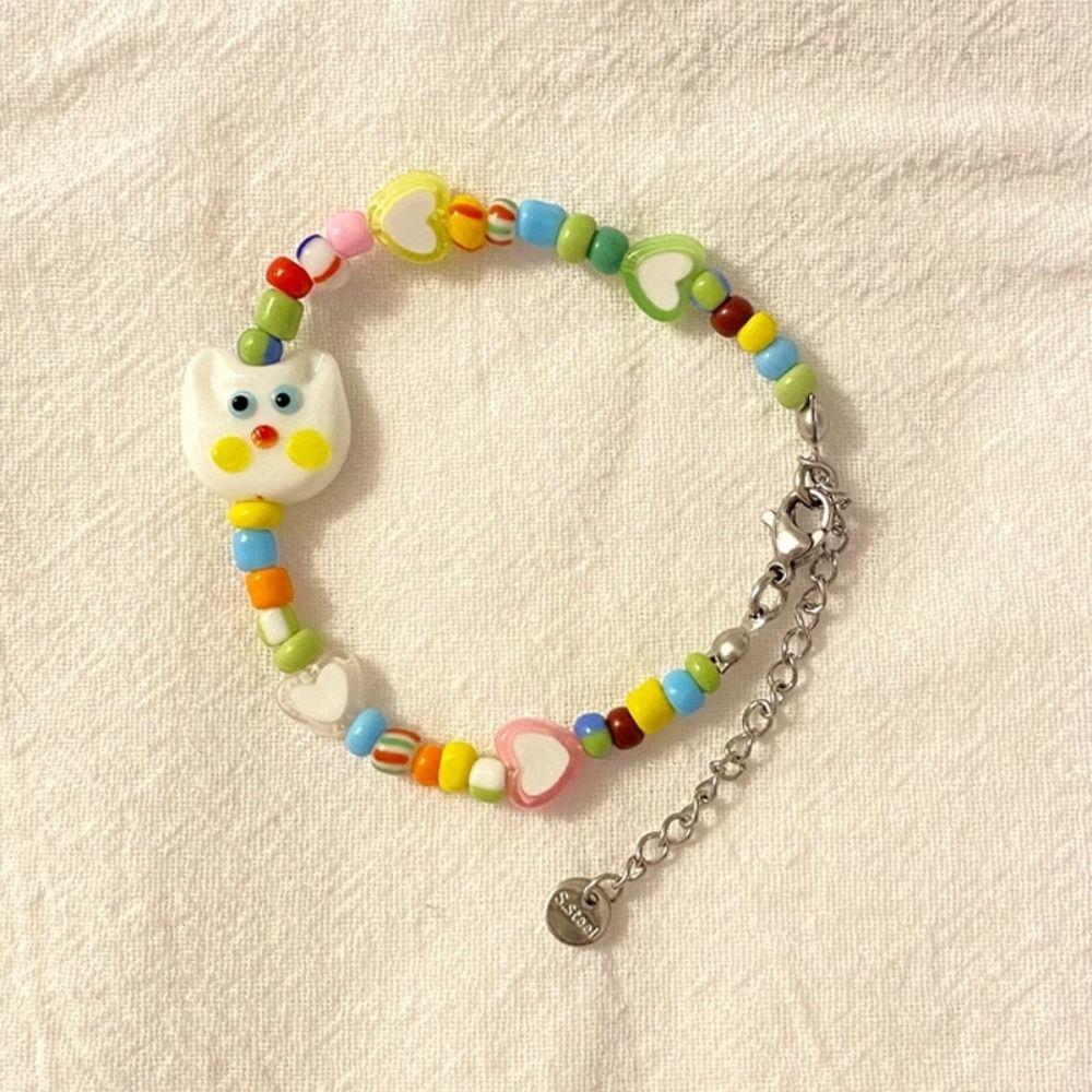 Bohemia Dopamine Necklace Candy Color BF and GF Bracelets Fashion Jewelry Kitten Bracelet  Girls