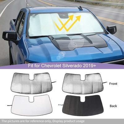 Car Front Windshield Sunshade Window Shade Foldable Sun Visor Cover Fit For Chevy Silverado/GMC-SIERRA 2019 Up Car Interior Accessories,1 Pc
