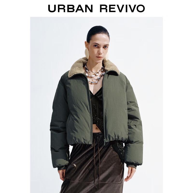 UR Women's Oversized Patchwork Lapel Down Jacket
