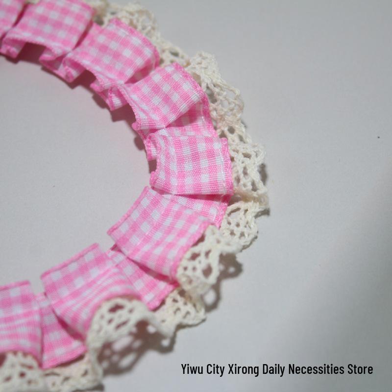 Pleated Grid Lace Trim Cuffs Hem Doll Clothes Ita Bag Frame DIY Kit