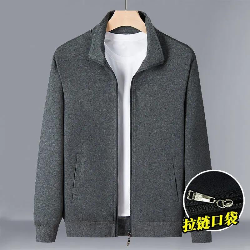 Spring Autumn Men's Coats Cotton Jackets Sportswear Middle-aged Elderly  Loose Tops