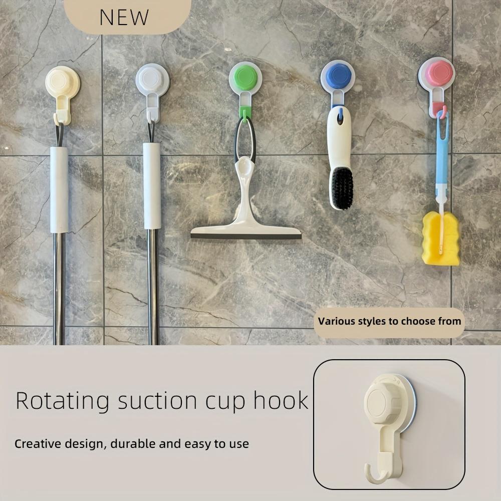Fashion Wall-Mounted Utility Hooks - Strong Vacuum Suction Cup, Easy Install, No Hole, Heavy-Duty Plastic Organizer for Kitchen, Bathroom, Door