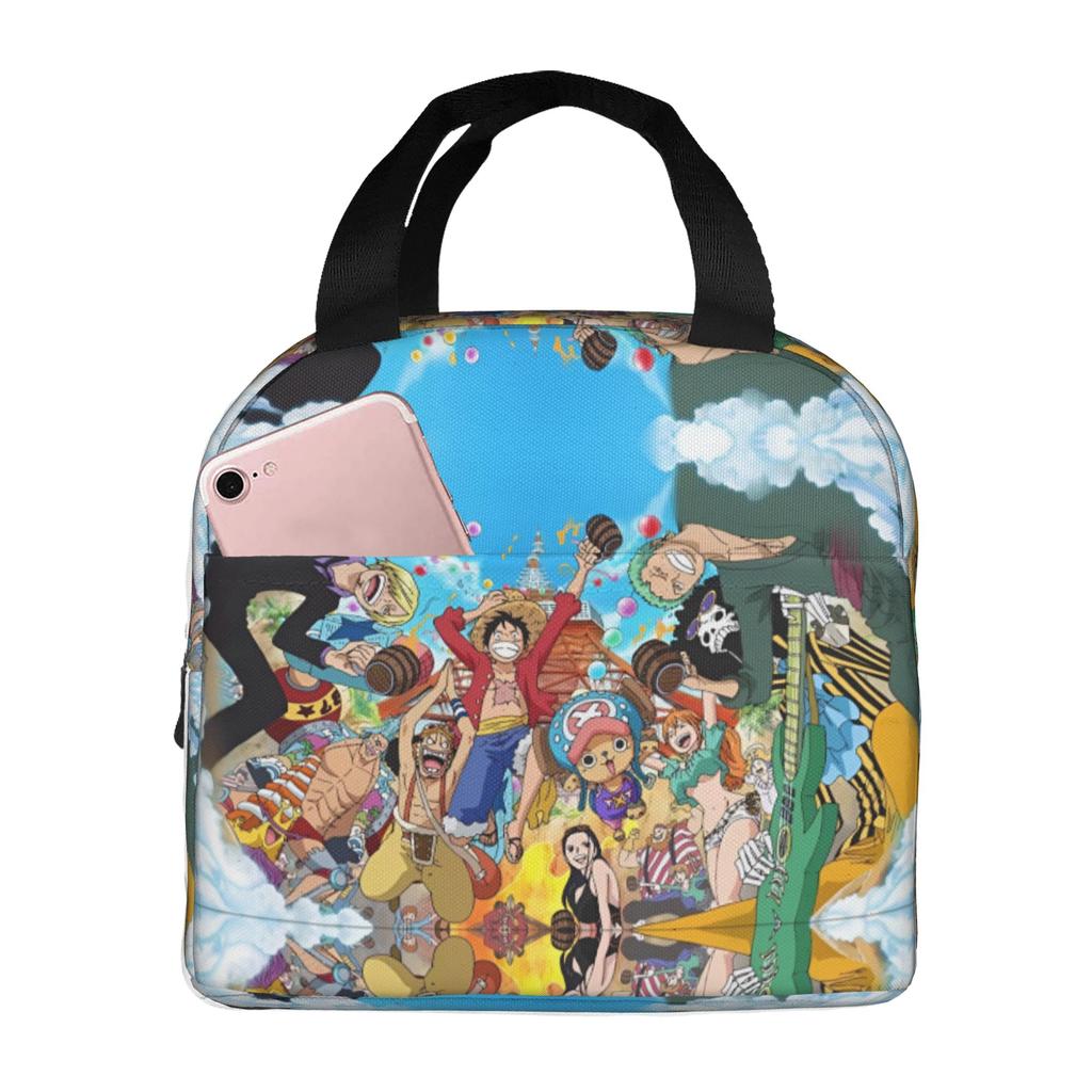 Custom One Pieces Insulated Lunch Bags for Camping Travel Manga Portable Thermal Cooler Lunch Box Unisex