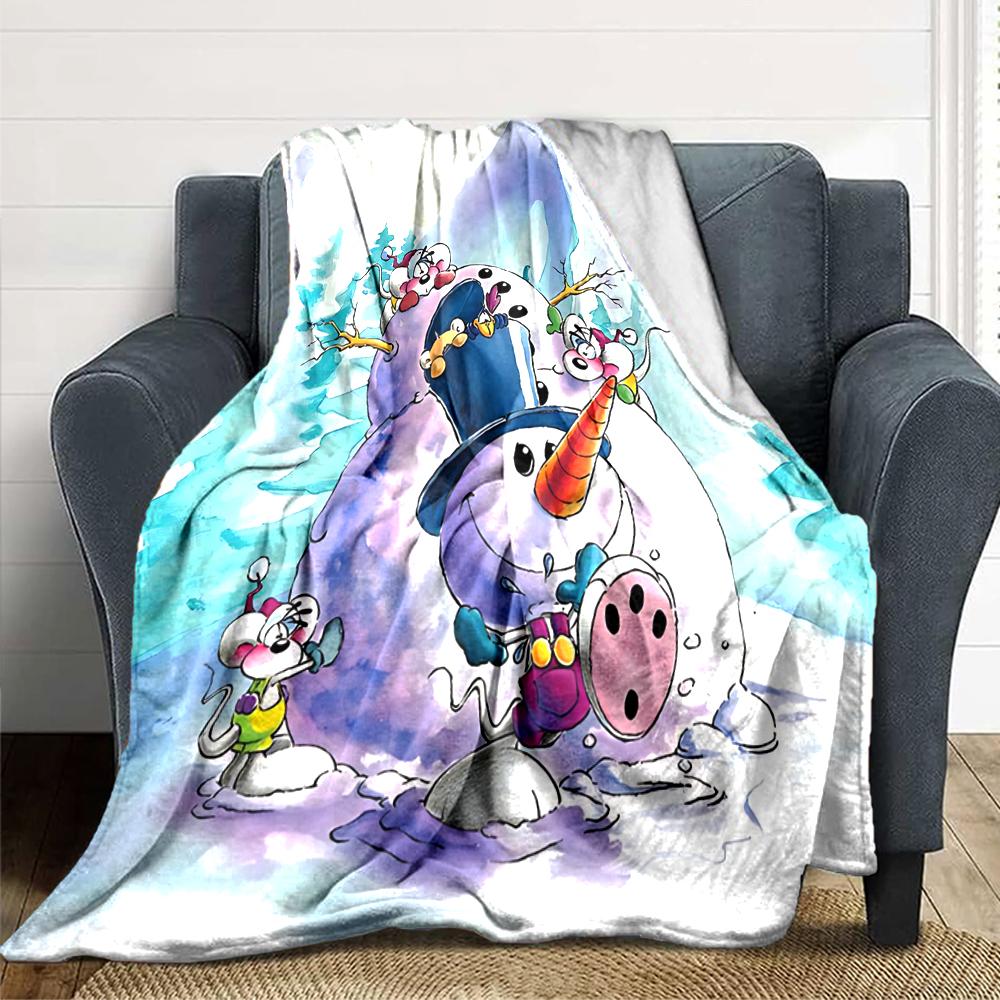 Snowman Friends Winter Blanket Soft Throw Blanket For Home Bedroom Bed Sofa Travel Office Solid Christmas Blanket