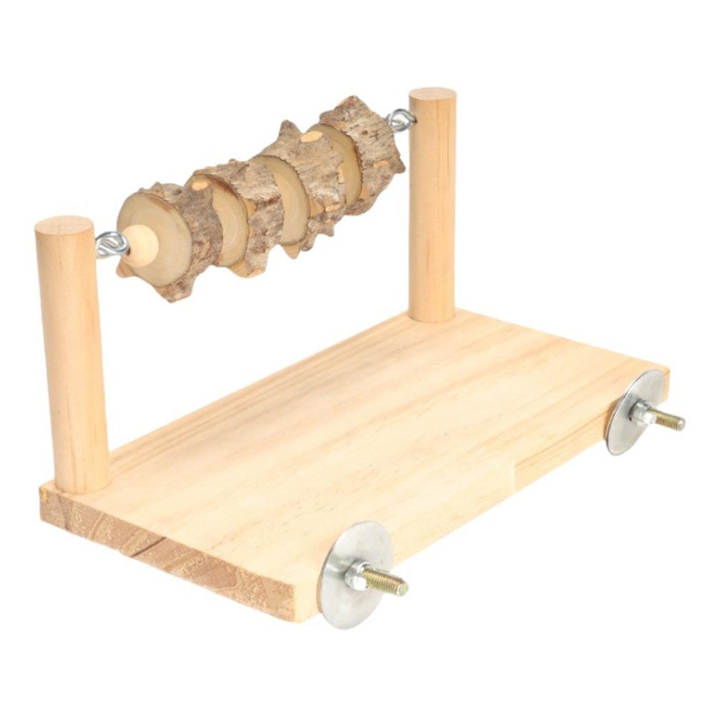 

Bite-resistance Parrot Perch Stand Natural Wooden Bird Standing Holder Budgerigars коричневый
