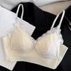 French lace beautiful back triangle cup underwear women's chest wrap comfortable and seamless no steel ring small chest gathering sexy bra cover