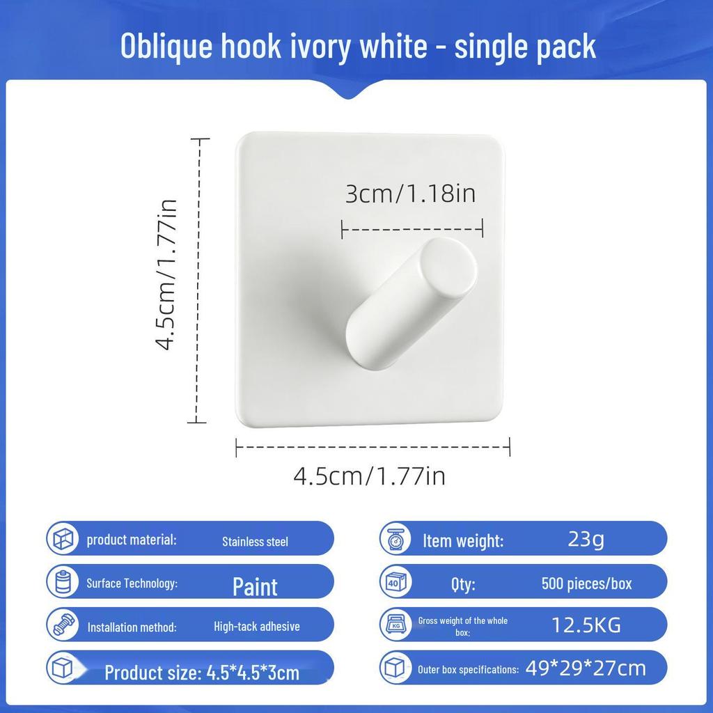 Punch-Free Strong Adhesive 304 Stainless Steel Wall Hook