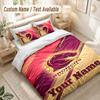 Custom Name Bedding Set 3 PiecesBrisbane Broncos Print Duvet Cover + 2 Pillowcases Soft Bed Decor