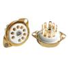 GZC9-C-1/GZC9-C-1-G Ceramic Tube Socket 9PIN Connector for 12AX7,12AT7,12AU7,ECC83,ECC82,E88CC 6922 forAudio Enthusiasts