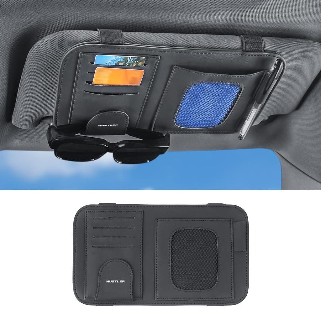 Dedicated for Suzuki Sun Visor Pocket Storage PU Sun Visor Holder for and Small Car Pocket Black Hustler Bag, Fabric, Mesh, Coins, Receipts, Glasses,