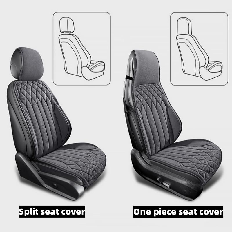 Suede Car Seat Cover Universal Front Seat Anti-skid Support Cushion Fashionable Luxury Car Interior Seat Vest Shape Protection