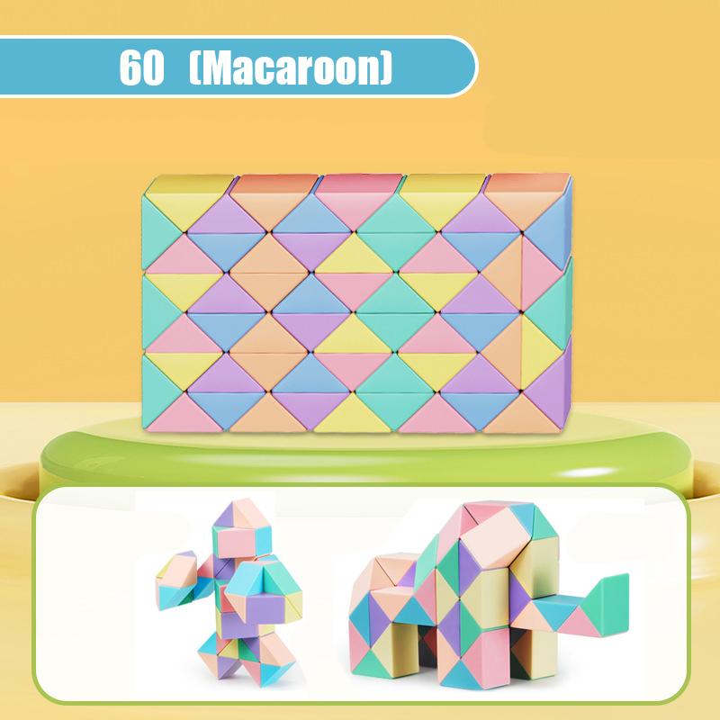 24-72 segmentů Kouzelný had Pravidlo Vícebarevné 3D puzzle Fidget hračky Dekompresní transformovatelné kostky Vzdělávací hračky