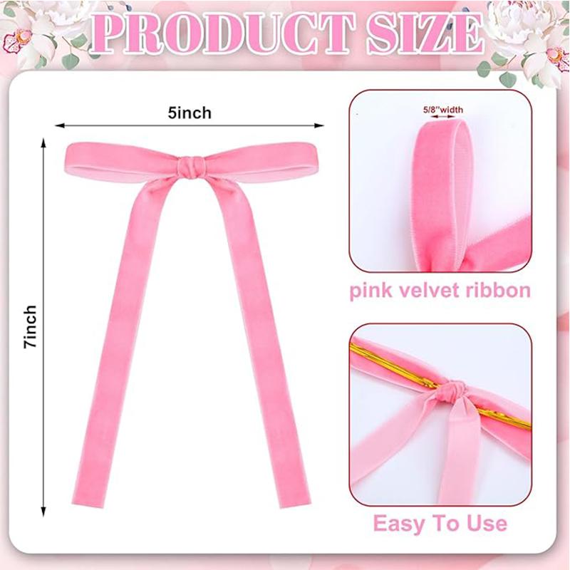 5/10Pcs 18cm Velvet Bow Christmas Tree Ornament Vintage Velvet Ribbon Bow for Home Party New Year Gift DIY Wreath Decoration