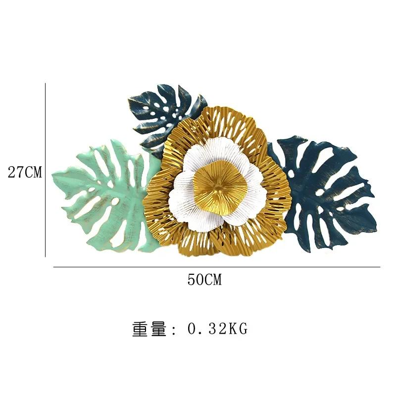 Charming Blue Iron Flower Decor Creative Wall Hanging. A delightful metal decoration for bedroom and living room the background.