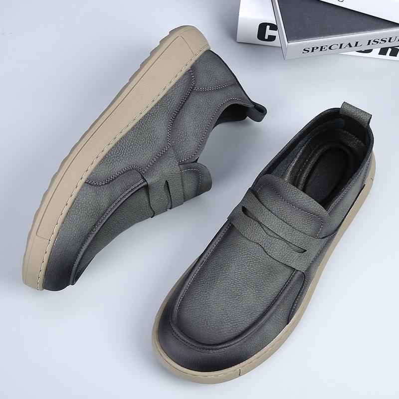 Men's Shoes Spring New Soft-soled Trend Versatile Doudou Shoes Men's British One-pedal Lazy Casual Leather Shoes