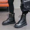 Winter 2025 Mädchen-Stiefeletten: Koreanischer & Britischer Stil High-Top Martin Stiefel mit Samtfutter