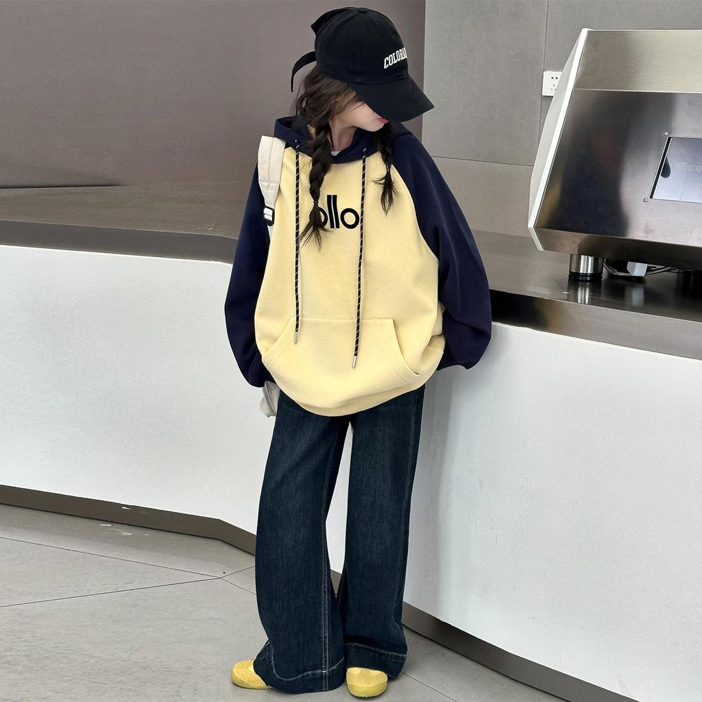 2025 Girls' Casual Hooded Sweatshirt and Pants Set for Middle School Students - Trendy Autumn Style