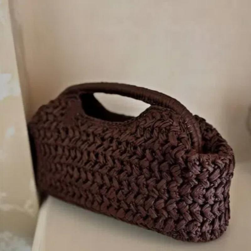 New Light Luxury Brand Handbag Simple Summer Woven Bag Vacati Beach Bag Commuting Versatile Ladies Messenger Bag Banquet Bag