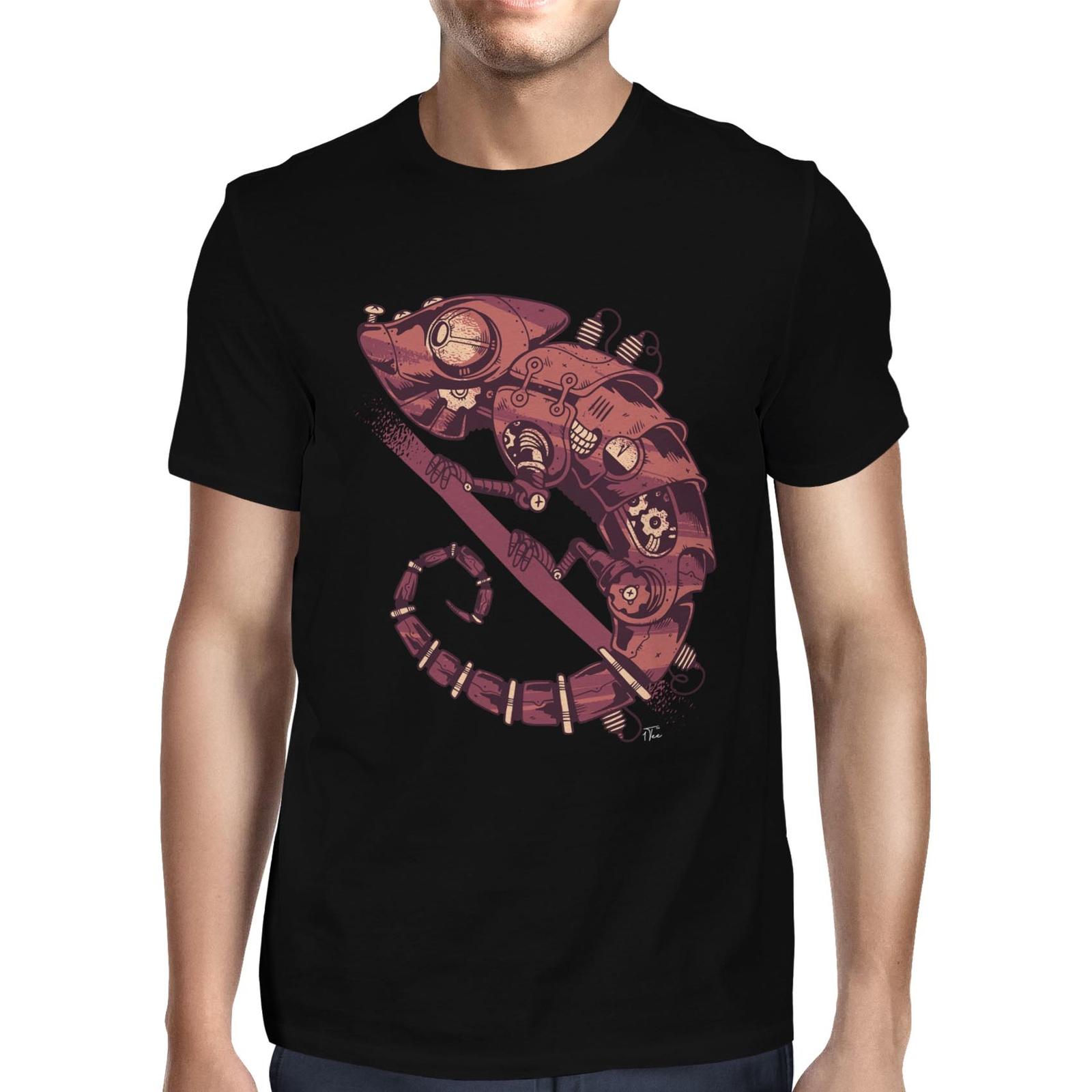 1Tee Mens Mechanical Chameleon Lizard T-Shirt S разноцветный