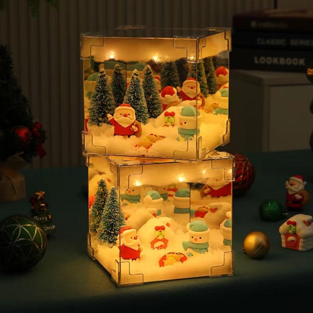 USB Christmas Night Light DIY Christmas Glowing Ornament Cube Night Light  Christmas Decoration