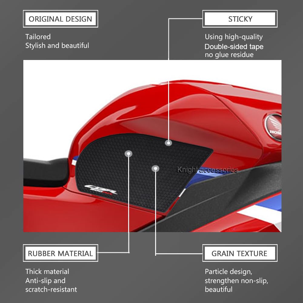 Motorcycle Tank Pad Set, Knee Grip Pads, Tank Protector Pads, Tank Traction Pads, Scratch Prevention, For Honda CBR600RR HRC 2021 2022 2023 2024 2025