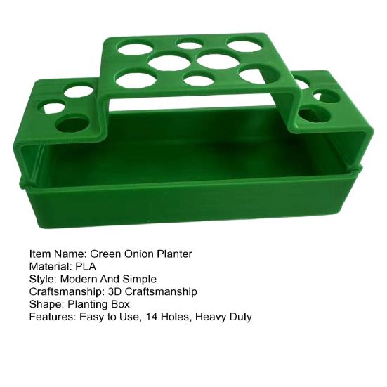 3D Printed Green Onion Planter 14 Holes Green Onion Hydroponic Regeneration Planter Holder Countertop Soilless Planting Box