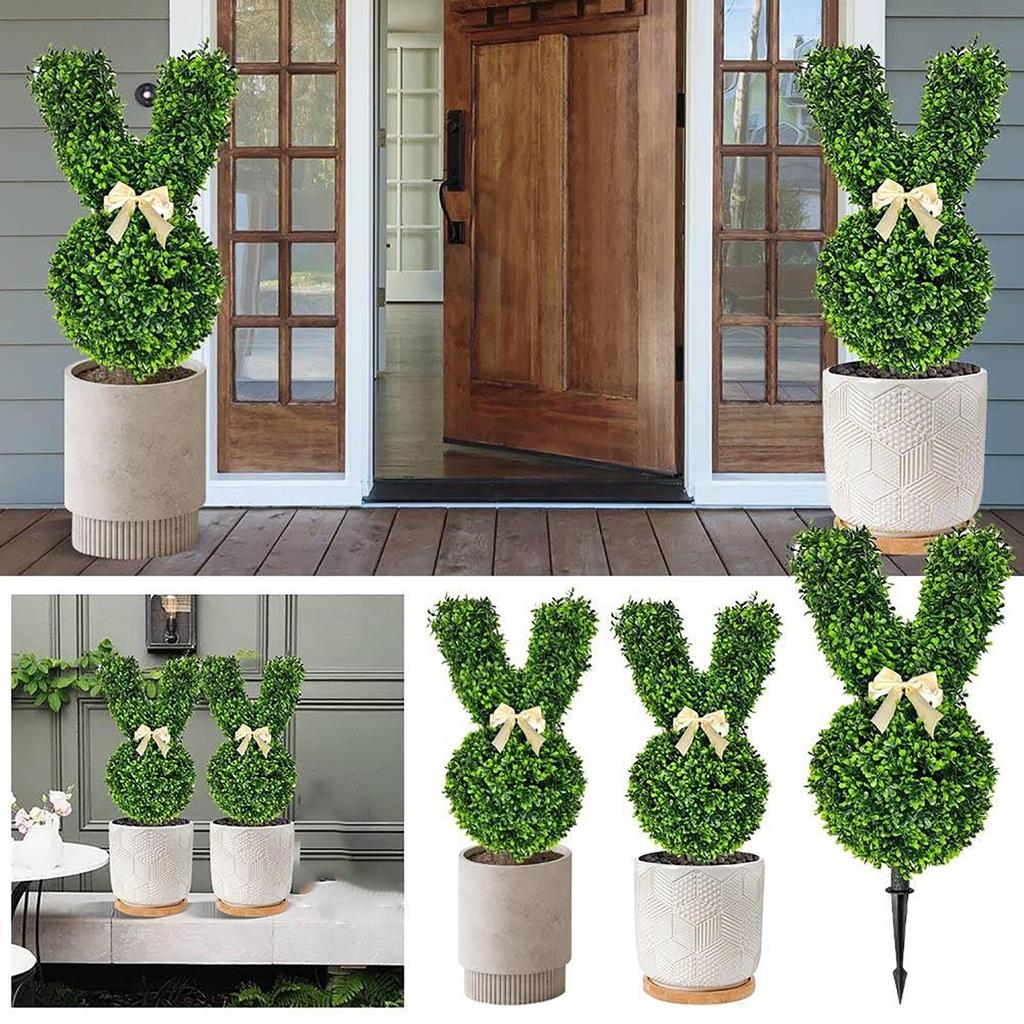 - Shape Plants, Artificial Green Plants, Suitable For Easter Porch Decoration Outdoor Indoor