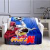 Coperte del cartone animato Captain Tsubasa coperta da picnic Coperte calde in flanella Morbida e confortevole fodere per letto Regalo di compleanno
