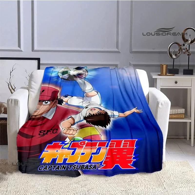 Coperte del cartone animato Captain Tsubasa coperta da picnic Coperte calde in flanella Morbida e confortevole fodere per letto Regalo di compleanno