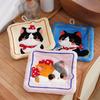 Coral Fleece Cat Pattern Hand Towel Ultra Absorbent Soft and Durable for Home Toilet Bathroom