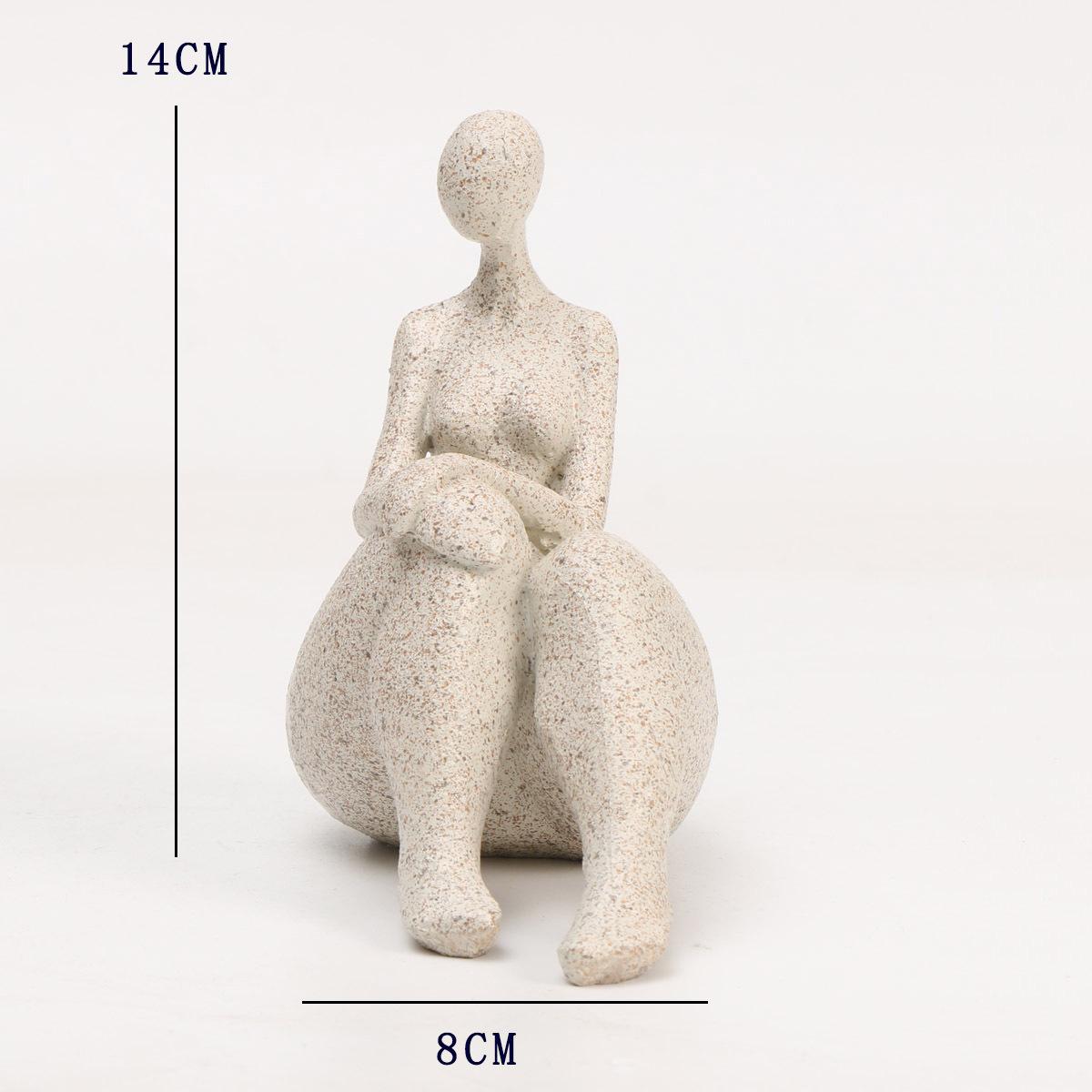 Abstract Art Figure Resin Yoga Woman Sculpture Vintage Crafts Room Ornaments Fat Woman Art Statue Interior Aesthetic Decoration