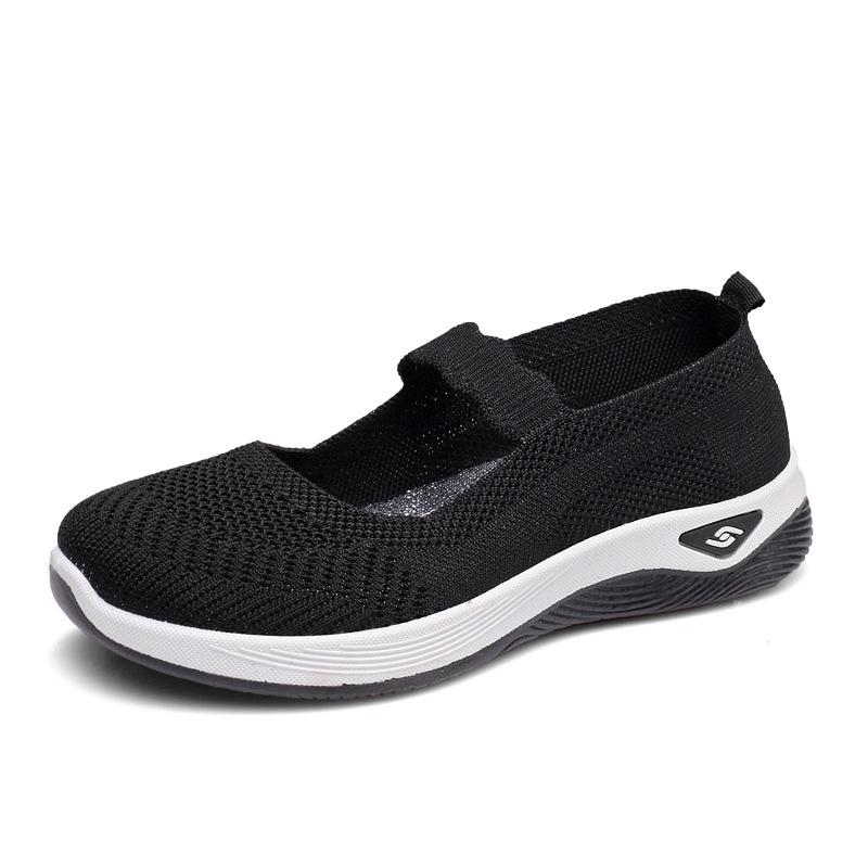 

New Shallow-mouthed Cloth Shoes with Soft Soles and Breathable Fabric for One-step Wear 35 чорний