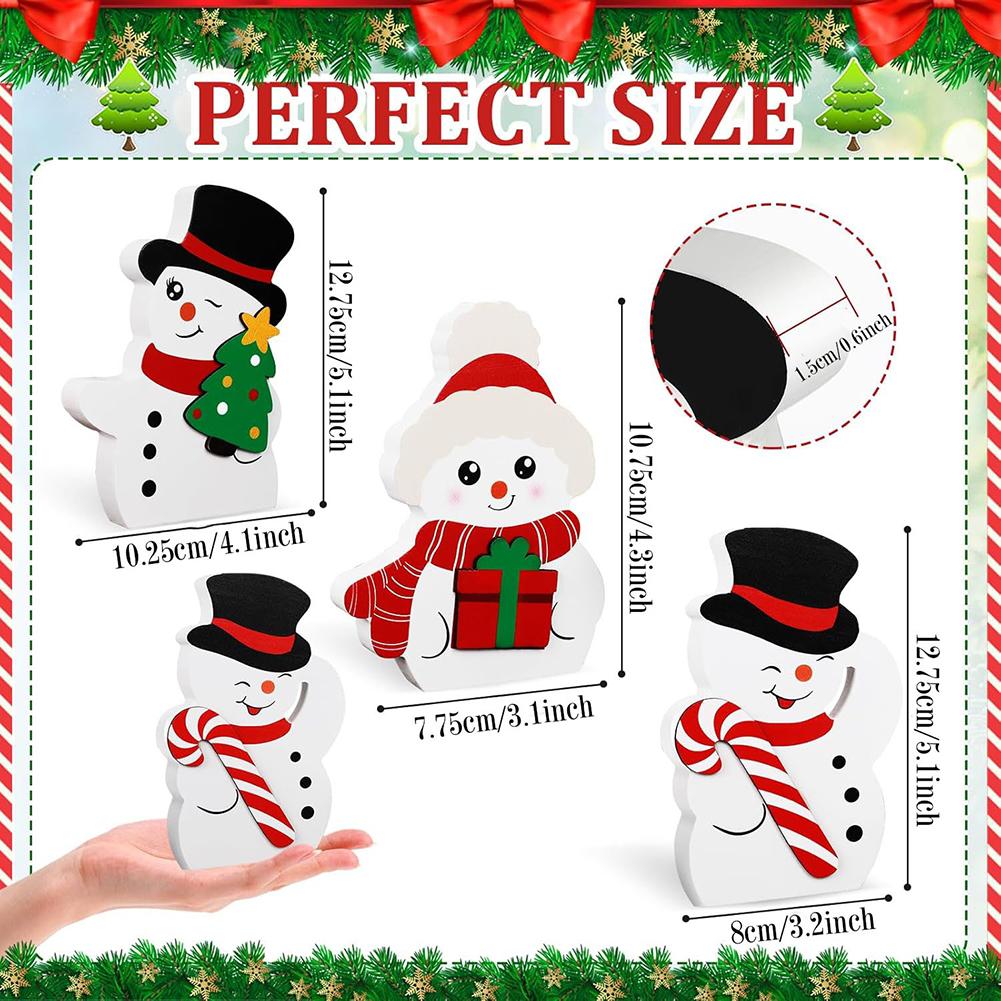 Christmas Cute Tabletop Statue Snowman Penguin Festival Tabletop Figurine Handmade Cartoon Desk Ornaments for Party Decor