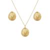 Peach Heart Spiral Tree Leaf Earrings & Necklace Set - Luxury High-End Metal Style Fashion for Women