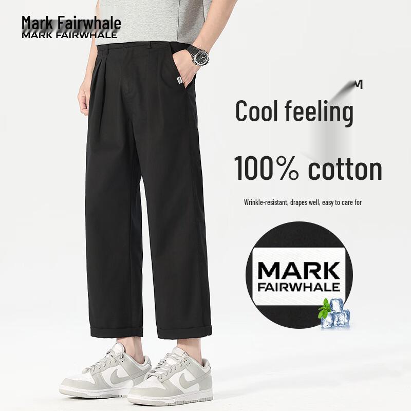 

MARK FAIRWHALE Men s Summer Breathable Pure Cotton Casual Workwear Pants M