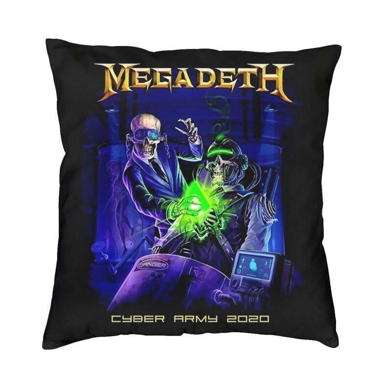 Megadeths Rock Band Square Pillow Case Home Decor Heavy Metal Band Cushions Throw Pillow For Living Room Double-Sided Printing