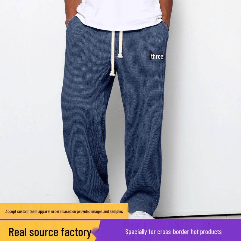 Herren Trendy Locker Fließend Gerade Bein Jogginghose - Frühling/Herbst Lässig Weites Bein Sporthose