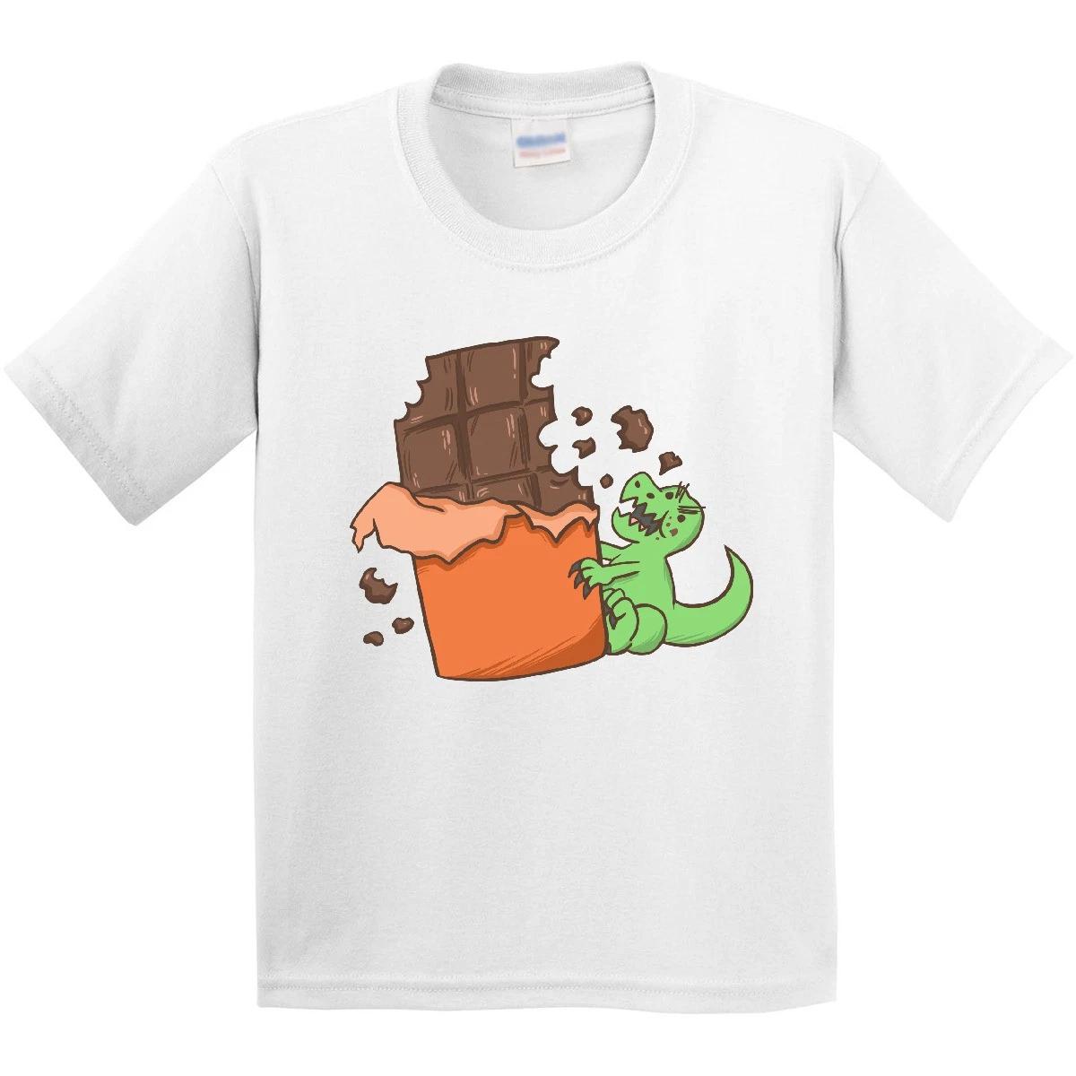 Inktastic Dino With Chocolate Bar Youth T-Shirt Dinosaurs Lovers Raptor Lover 160