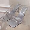 Liyke Summer Fashion Design Crystal Pvc Transparent Women Slipper Square Toe Thin High Heel Ladies Dress Party Mules Slide Shoes