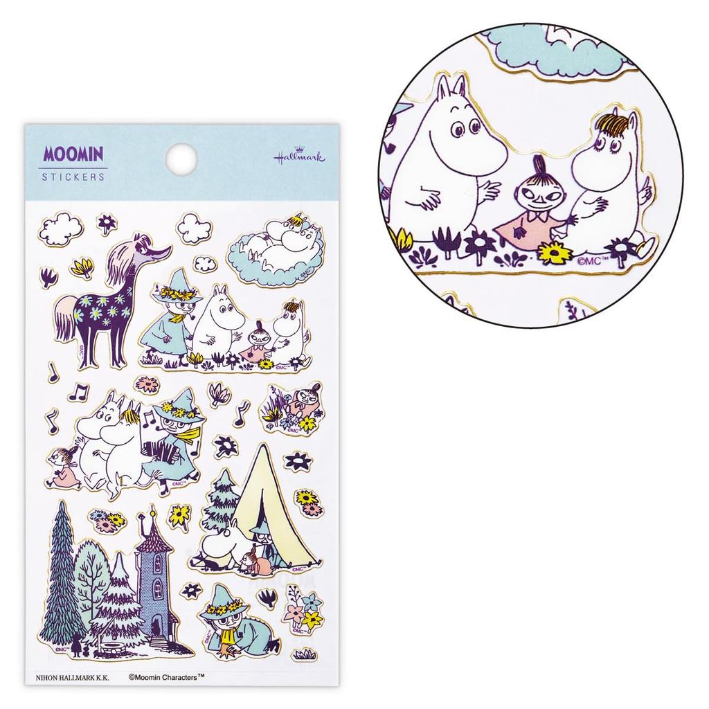 Hallmark Moomin Sticker Happy in Nature Green 834227