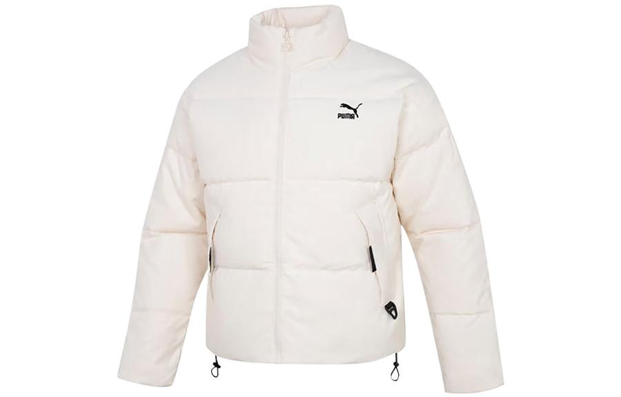 PUMA Down Jackets Unisex White Stand Collar Moderate Other 535581-65 XL