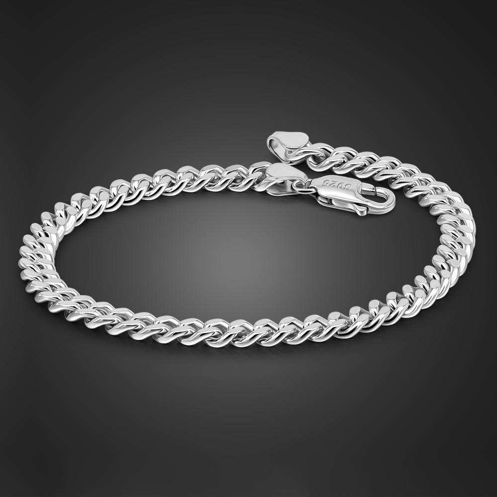 

Мужской кубинский браслет 3-4-5 мм с гальваническим микро-родиевым золотым покрытием 3mm*16