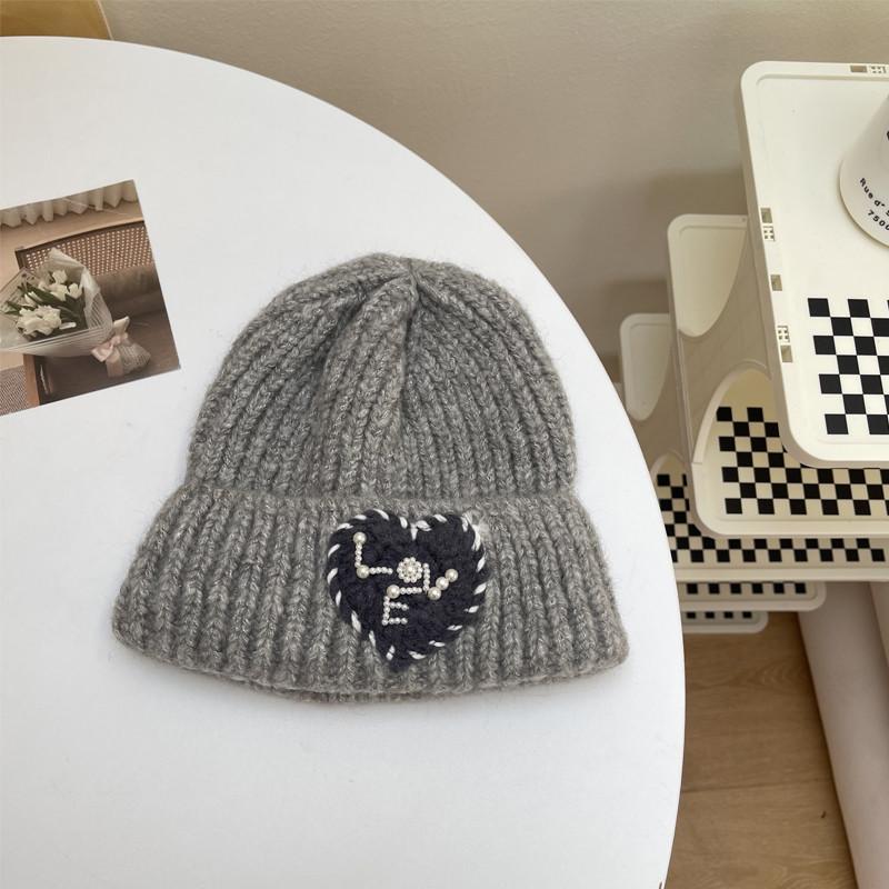 Love Loose Knitted Woolen Hat Women's Autumn and Winter Ear Protection Warm Hat