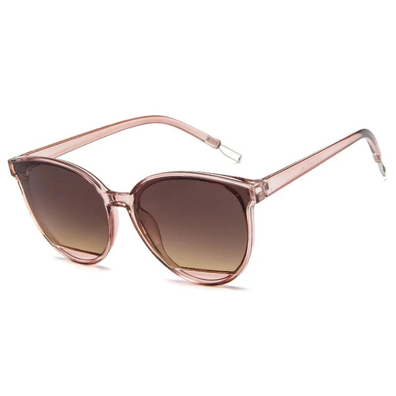 Classic Oval Red Ladies Fashion Round Frame Sunglasses Mirror Female Vintage Plastic Ocean Sun Glasses Rimmed Eyewear