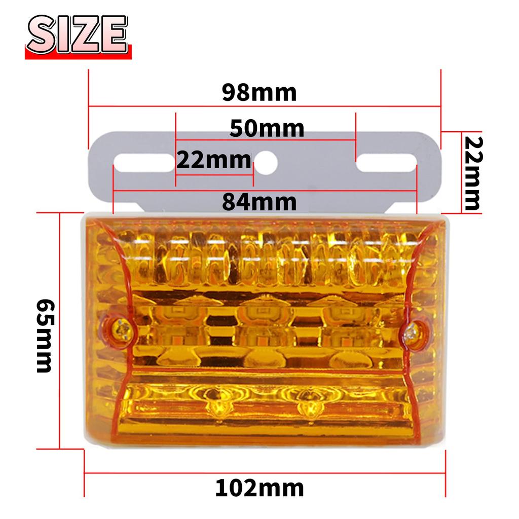 Lezalic 24V LED Side Marker Downlights for Decorative Large Universal Set Trucks, Trucks, Under-Lights, Vehicles, Dress-Up Lamps, Fit, 10-Piece
