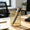 yangyizhi Metal Pen Holder, Nordic Desk Organizer for Makeup Brushes, Anti-Rust Multifunctional Storage Basket Pencils Office Supplies