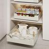 Drill-Free Pull-Out Kitchen Storage Shelf, Cream White