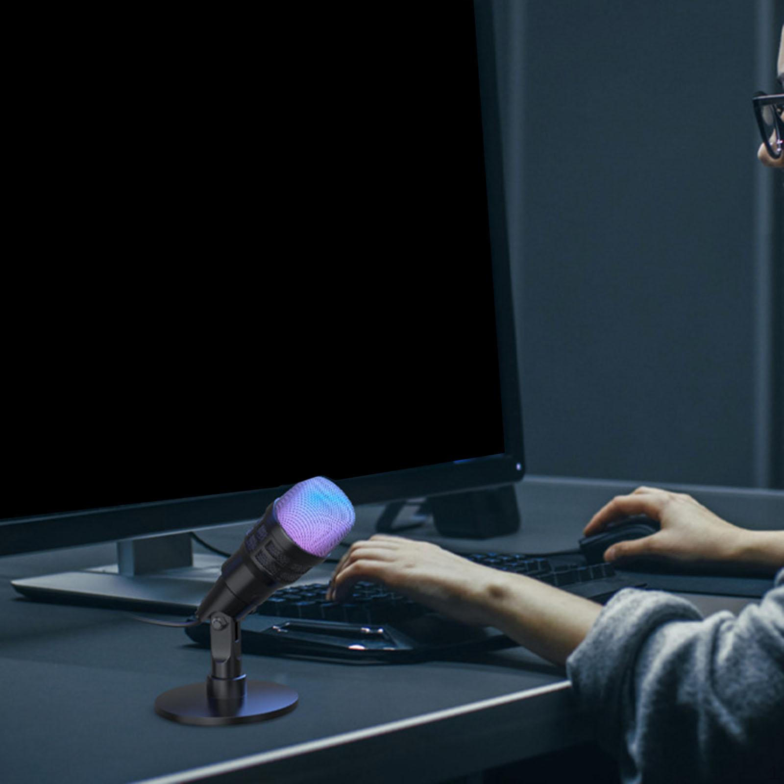 

Gaming USB for PC Computer Mic Portable Plug and Play Beginner Online Chat Condenser No pattern